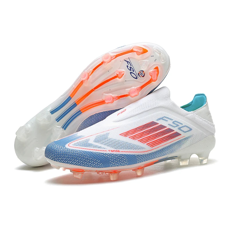 Chaussures de Football FG Homme Cuir Verni Montantes Imperméables — Crampons Longs, Professionnel EU 32–48