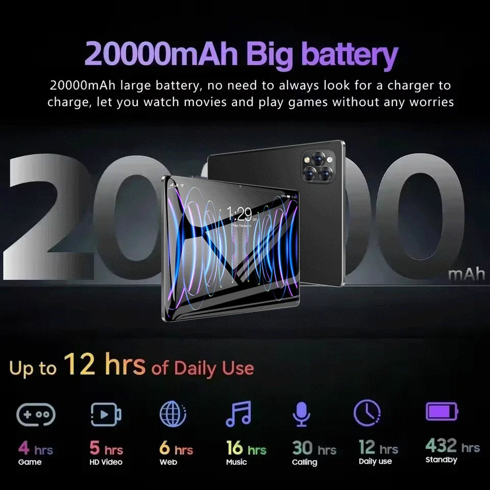 Nueva tableta PC original 2026 Pad 15 Pro Android 16 24 GB + 2 TB 20000 mAh 5G Dual SIM Llamada telefónica Wi-Fi GPS HD 4K Mini PC