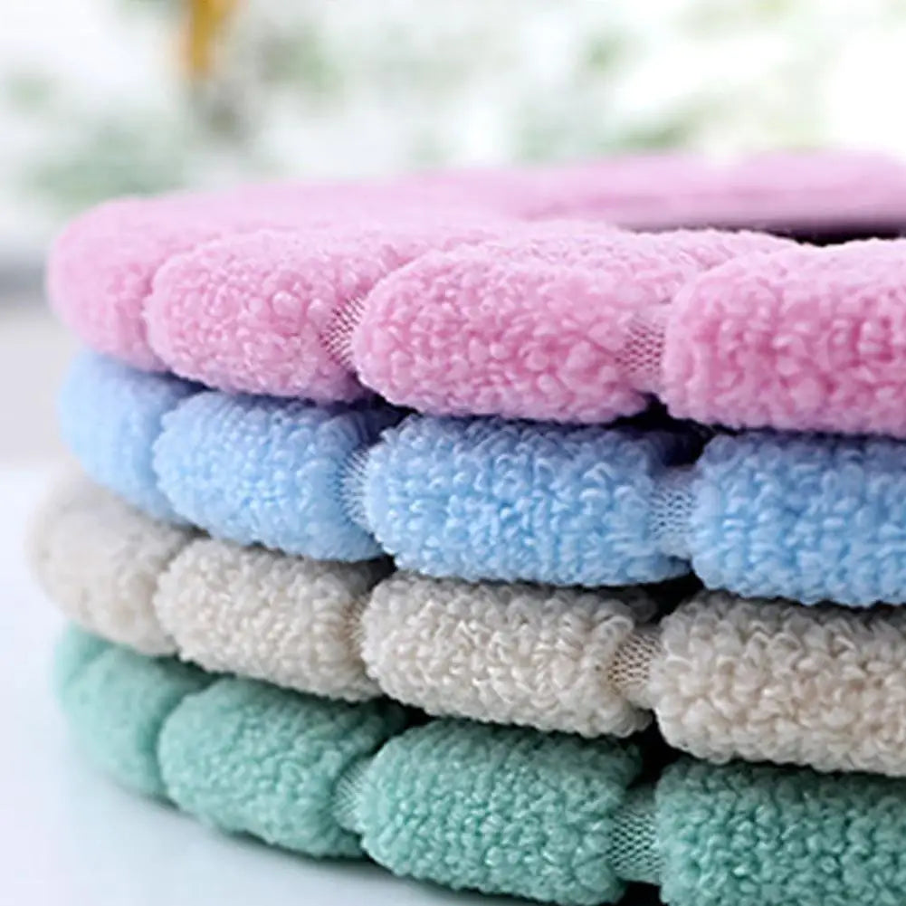 Winter Warm Toilet Seat Cover, Closer Tool Mat, 1 Piece, Washable Bathroom Accessories, Pure Color Knit, O-shaped Soft Cushion, Toilet Seat