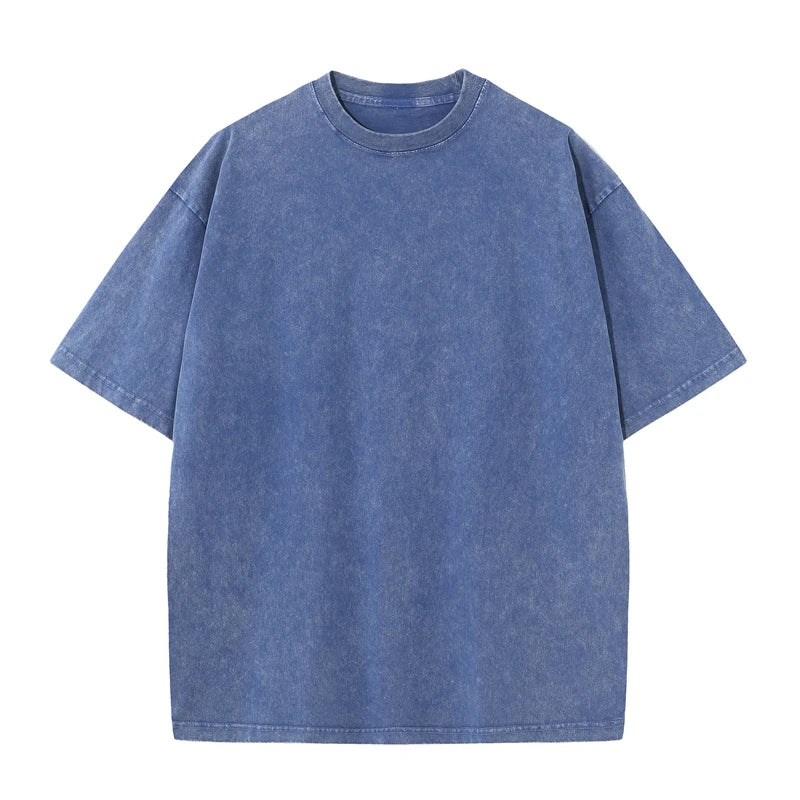 Camiseta de verano para hombre 230G Algodón pesado Vintage Lavado Camisetas Oversize de manga corta sueltas Streetwear Camiseta de manga corta