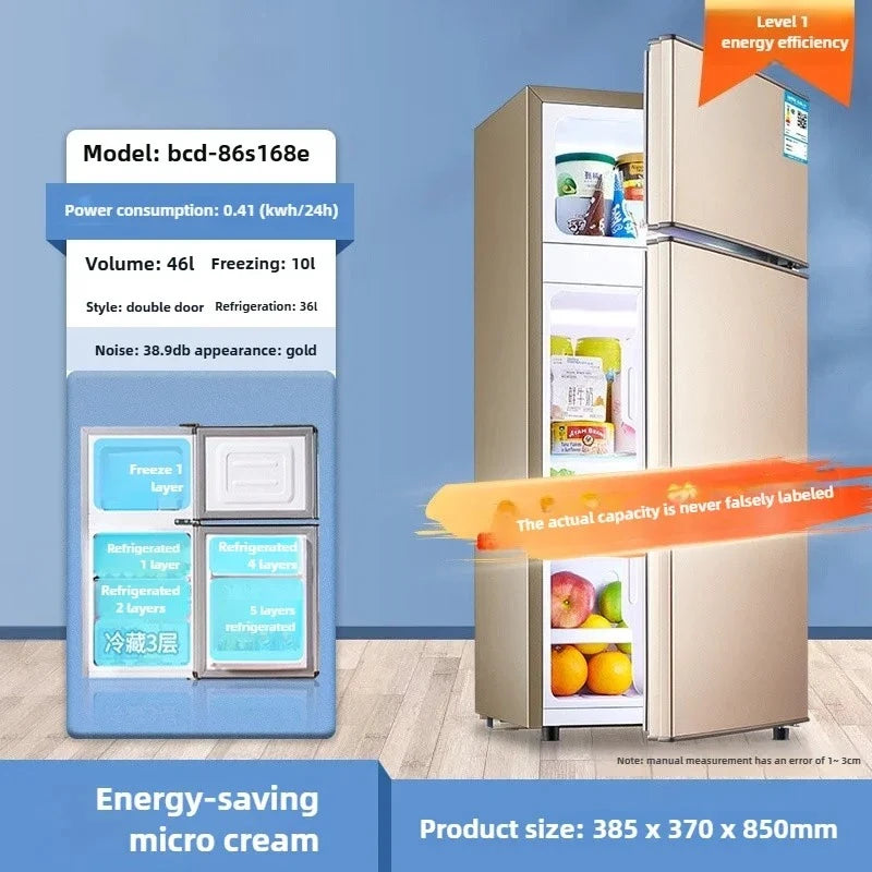 Réfrigérateur à Double porte pour salle de location, petit réfrigérateur domestique avec congélateurs profonds, réfrigérateur à économie d'énergie de premier niveau
