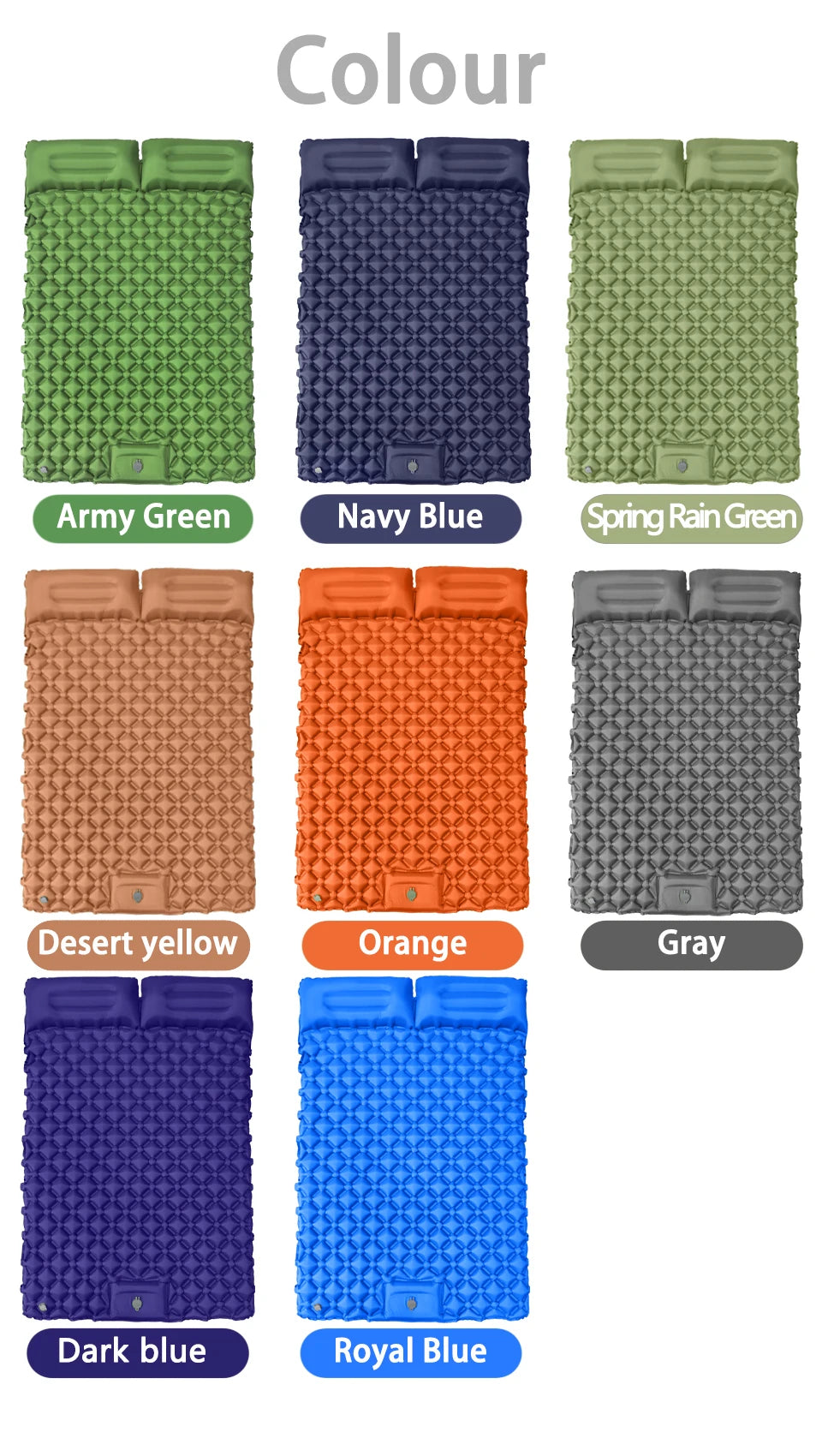 Tapis de couchage pliant pour Camping en plein Air, matelas gonflable de plage avec oreillers, tapis d'air ultraléger pour voyage et randonnée, nouveau