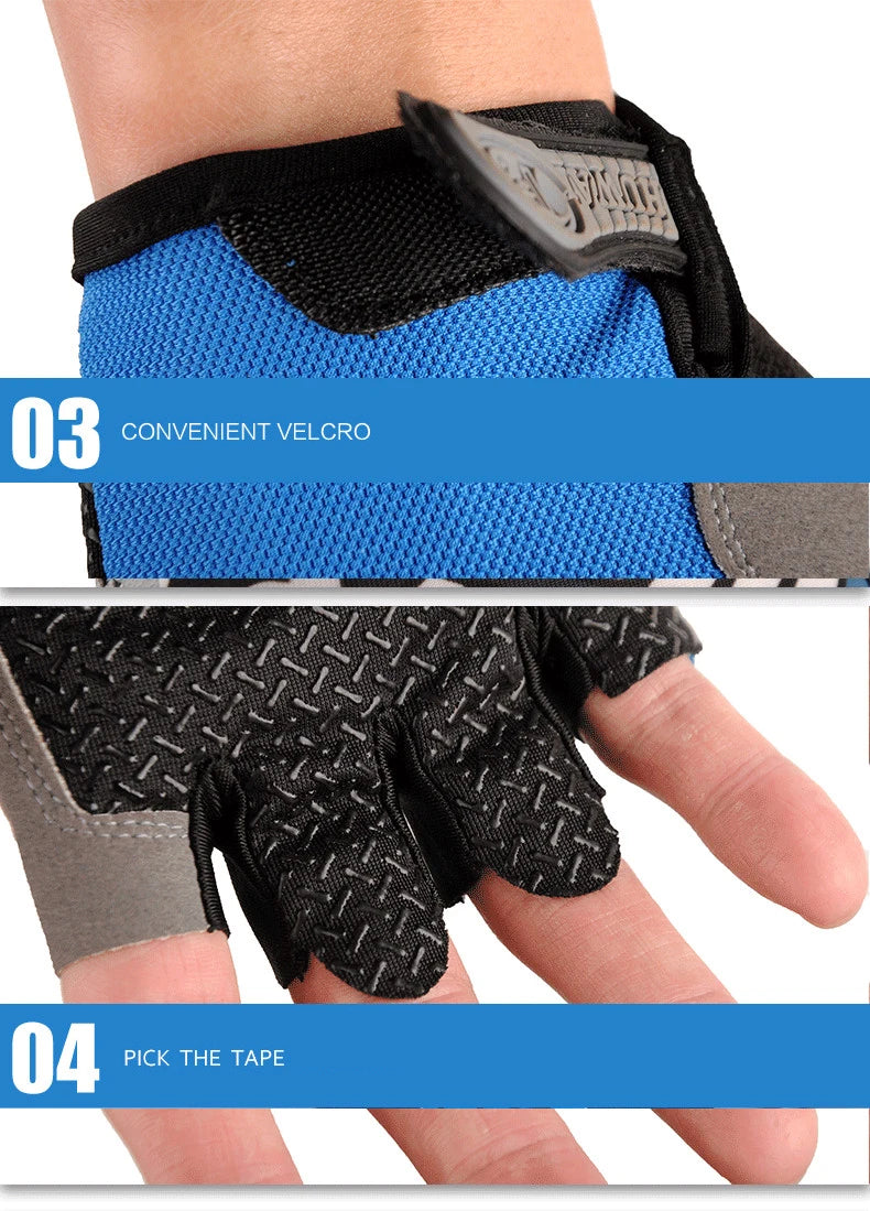 Gants de vélo sans doigts respirants antidérapants pour femmes et hommes, pour la pêche, le cyclisme, l'été, professionnels pour la salle de sport et le fitness