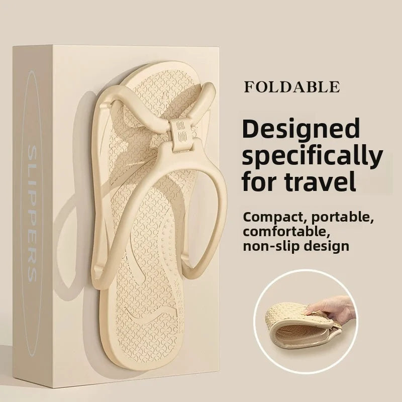 Pantoufles de voyage pliables unisexes, tongs EVA, antidérapantes, pour hôtel, salle de bain, intérieur et extérieur, portables, légères et confortables