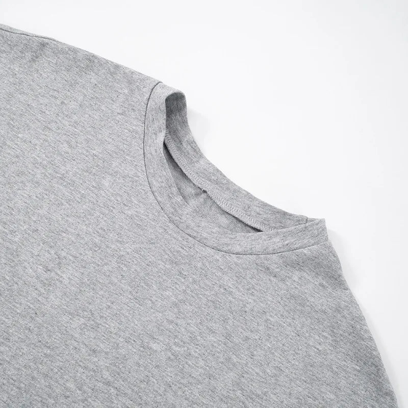 T-shirt en coton manches courtes 220g — Y2K, décontracté, noir et blanc, col rond, femme (v2)