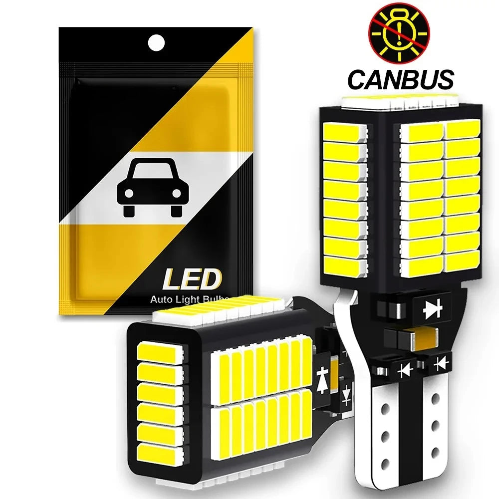 2000LM Canbus T15 Led de alta potencia T16 luz de reversa de respaldo para coche bombilla W16W sin Hyper Flash Xenón Blanco 6500K Lámpara de coche Luz