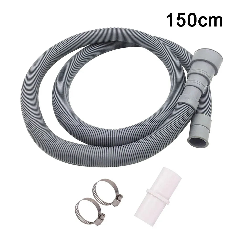Washing Machine and Dishwasher Drain Hose, 70/150/200cm, Extension Hose with Clamps, Washing Machine Accessory Kit