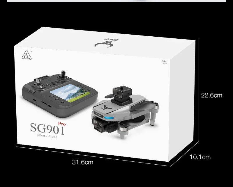 Dron profesional Lenovo SG901 MAX GPS 8K aéreo HD con evasión de obstáculos, control remoto de pantalla grande, dron plegable sin escobillas