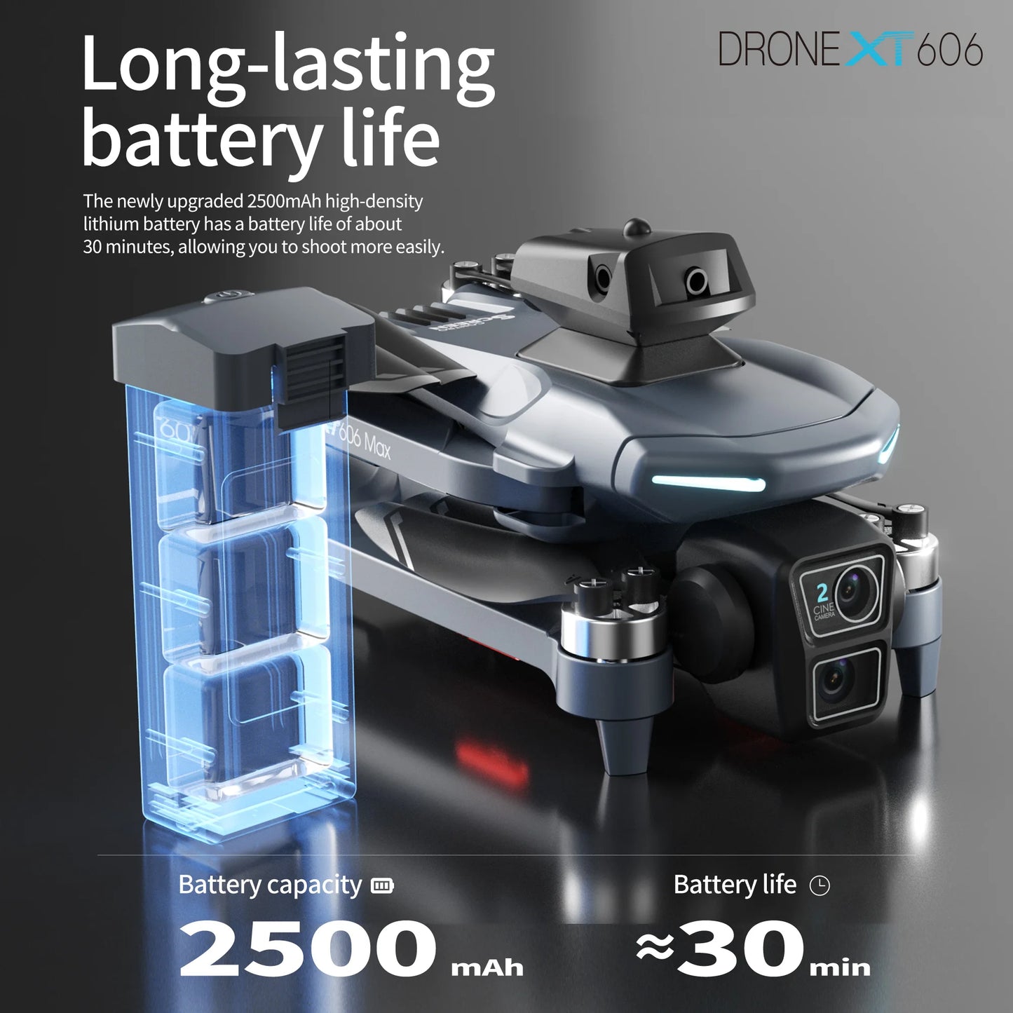 Dron GPS Lenovo NEW XT606 8K HD profesional con doble cámara, WIFI 5G FPV, evitación de obstáculos, cuadricóptero RC sin escobillas, juguete dron