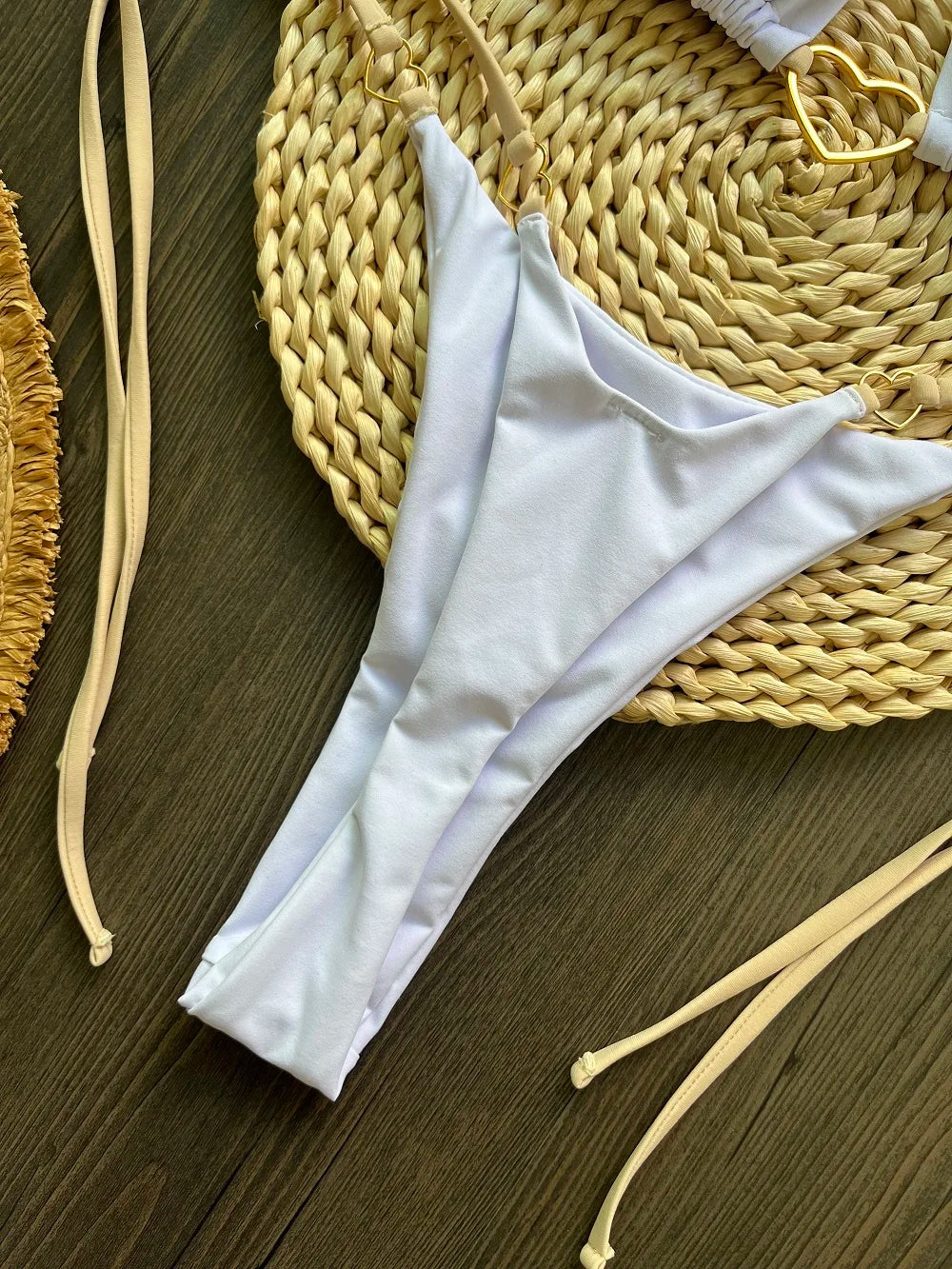 RUOTONSEPT-Maillot de bain deux pièces sexy pour femme, bikini brésilien, couleur unie, col licou, triangle, culotte tanga