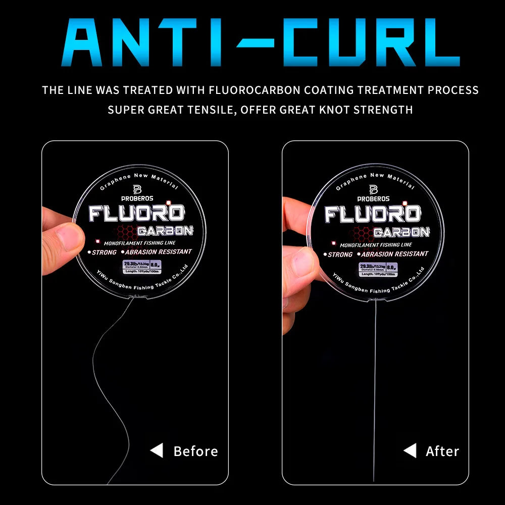 Fil de Pêche Fluorocarbone 100m — Monofilament 2.2 à 29.3 lb Carpe & Leader