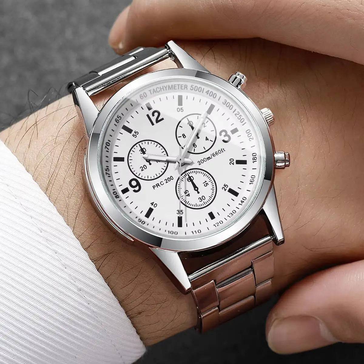 Men's Quartz Business Watch, Stainless Steel Strap