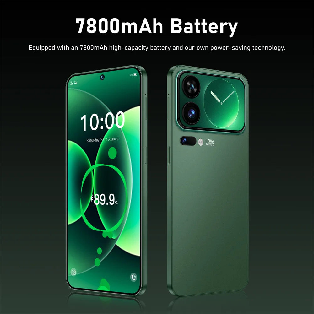 Smartphone M17 Pro Max 7.3HD 2026 NOUVEAU CHAUD Pas Cher 5G Double SIM 7800mAh Android 15 Version Globale Téléphones Mobiles
