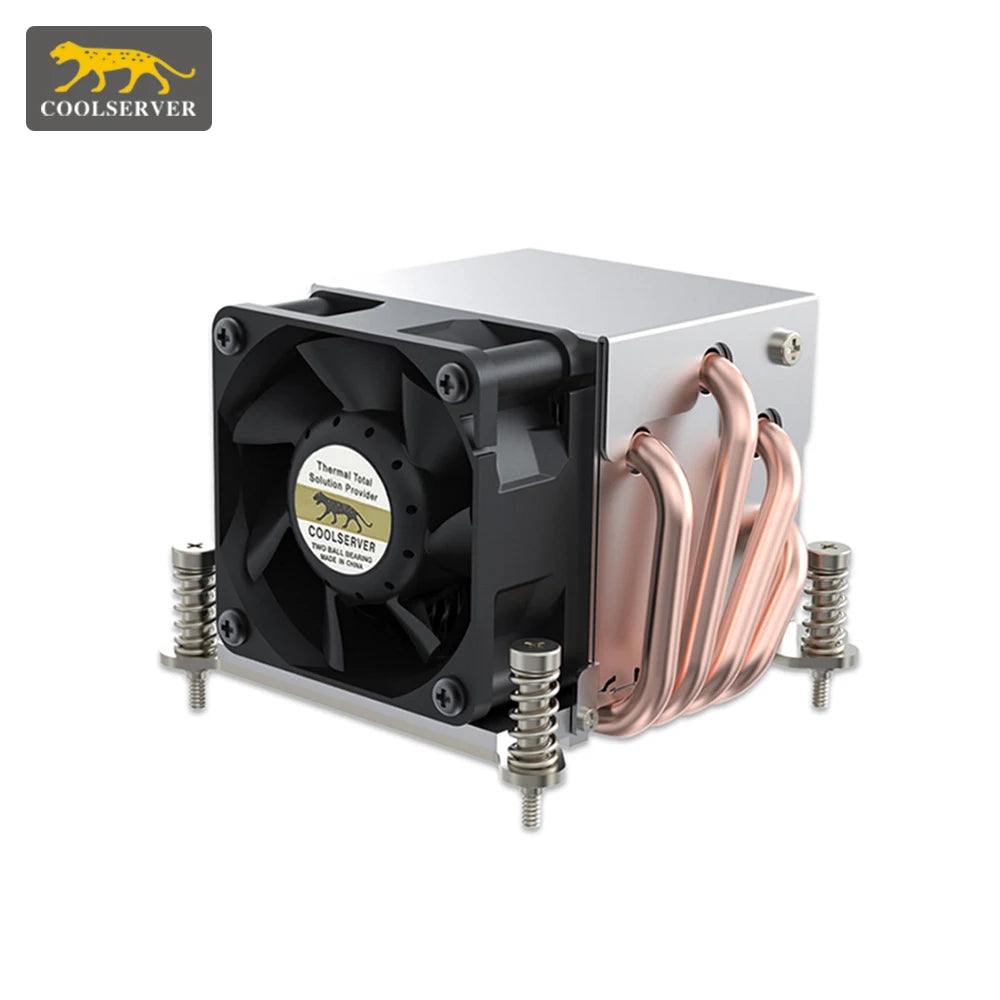 COOLSERVER R63 4 Heatpipe 2U Refroidisseur de processeur de serveur Ventilateur de refroidissement pour ordinateur de bureau pour Intel LGA2011 1700 115X AMD AM4
