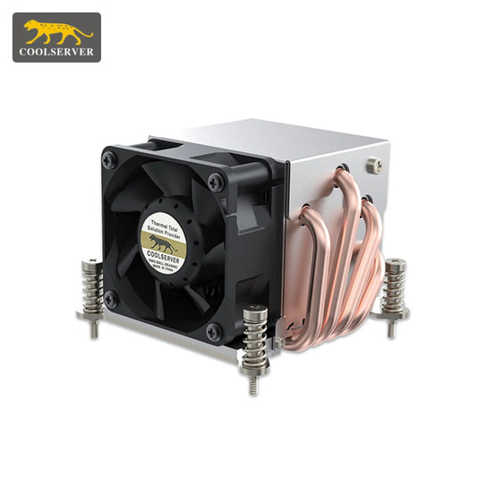 COOLSERVER R63 4 Heatpipe 2U Refroidisseur de processeur de serveur Ventilateur de refroidissement pour ordinateur de bureau pour Intel LGA2011 1700 115X AMD AM4