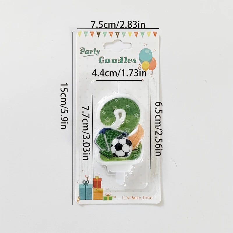 Bougies Gâteau Anniversaire Ballon Football Chiffres 0–9 — Décoration Fête Thème Sport