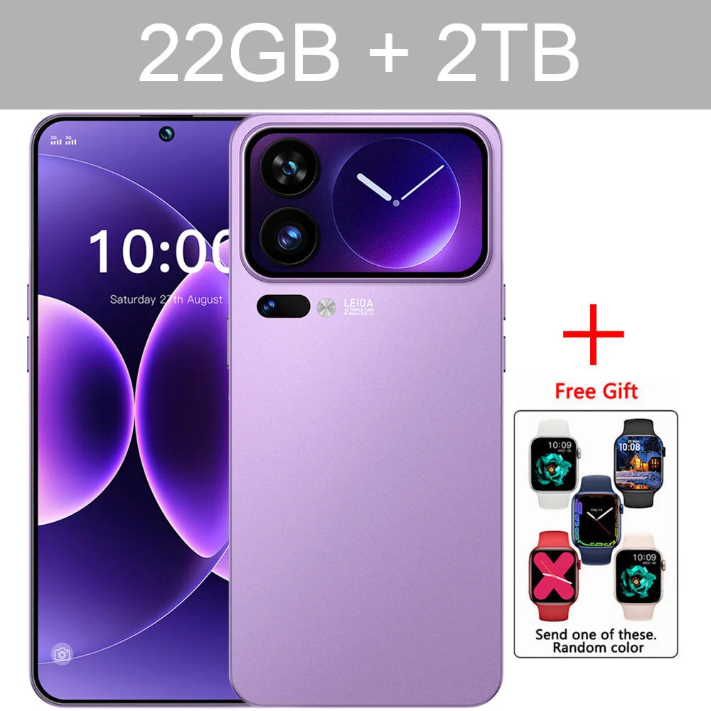 NOUVEAU HOT M17 Pro Max Smartphone 7.3HD Original Pas Cher 5G Double Carte Double Veille Téléphones Mobiles 7800mAh Android 15 Téléphones Mobiles