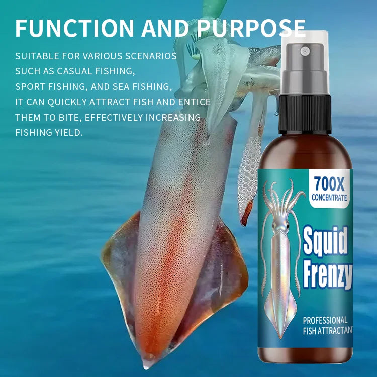 Liquide de pêche multi-effet de calmar, spécialement conçu, stimule rapidement le calmar de la faim, liquide de pêche professionnel, attractif de calmar