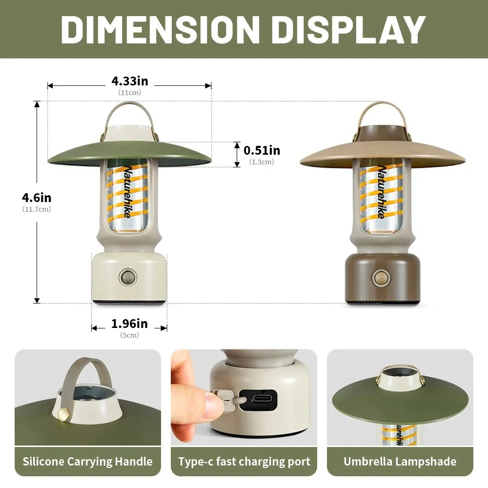 Naturehike rétro lanterne atmosphère lumière Camp lumière extérieure Camping lumière Camping cheval lumière charge tente lumière éclairage