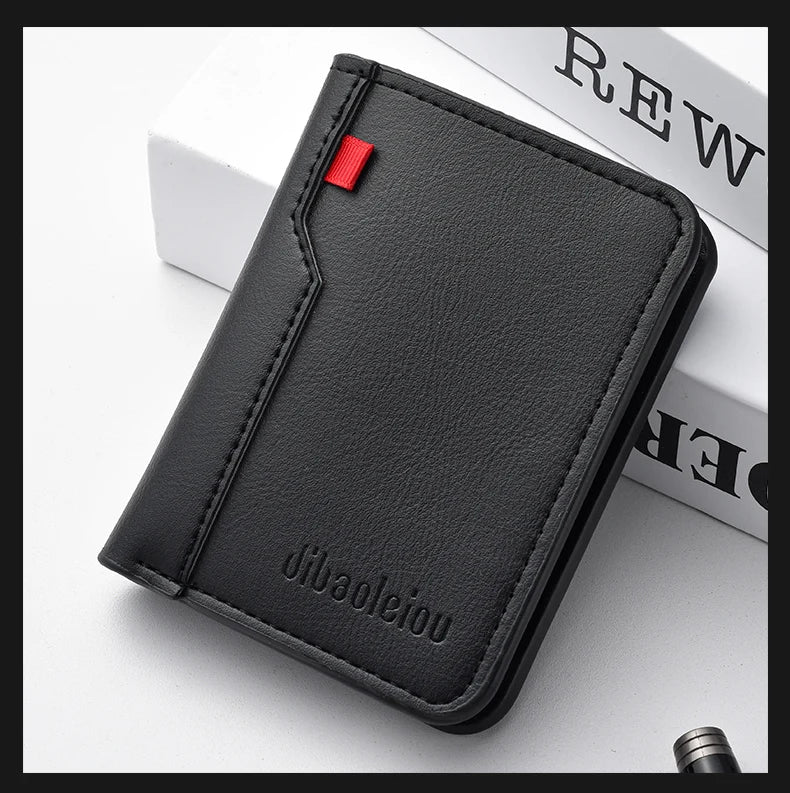 Mini portefeuille Ultra-fin en cuir PU souple pour hommes, 1 pièce, porte-cartes de crédit, court et Vertical, de haute qualité
