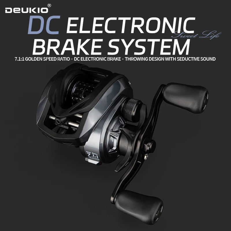 DEUKIO nouvelles roues de pêche à courant continu moulinets de Baitcasting électriques à la carpe 6 + 1BB 7.1:1 rapport de vitesse moulinets de coulée d'eau salée