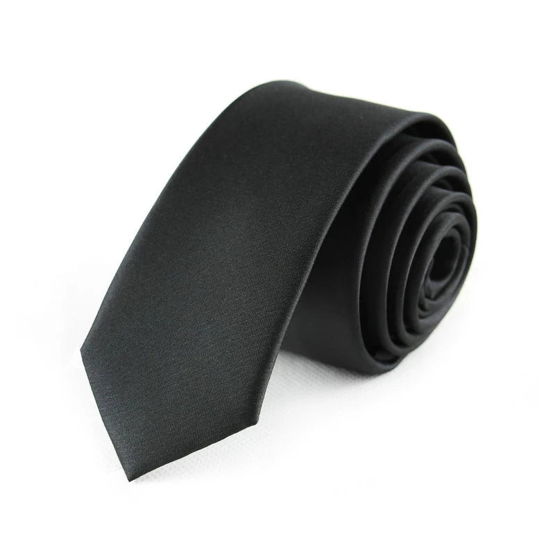 Corbatas negras delgadas de 5CM para hombre, corbata de poliéster a rayas, puntos sólidos, Jacquard, corbata de negocios para fiestas