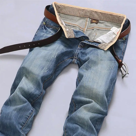 Jean Décontracté Ample Homme Vintage — Droit Trou Tout-Match Automne Hiver