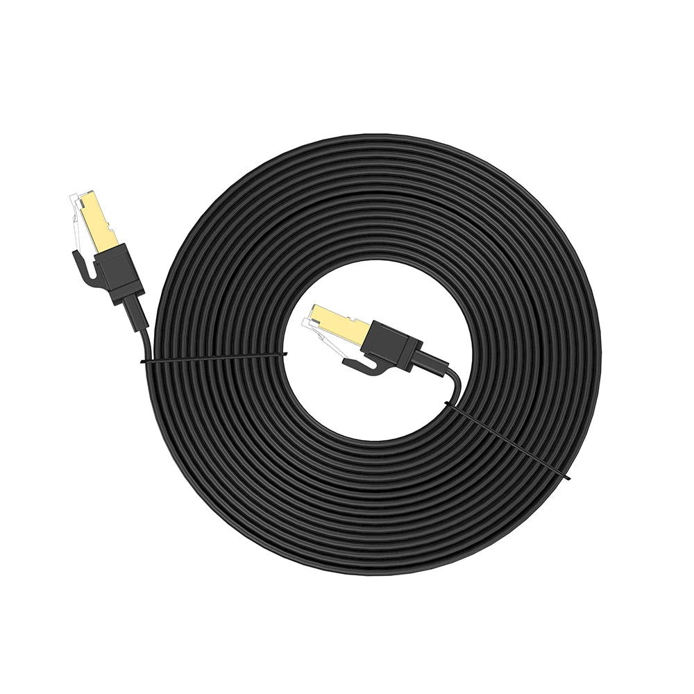 CAT 8 Ethernet Cable 40Gbps 2000MHz CAT8 RJ45 Flat Network Lan Patch Cord 10m 15m 20m 30m 50ft 100ft for Router Modem PS 5/4