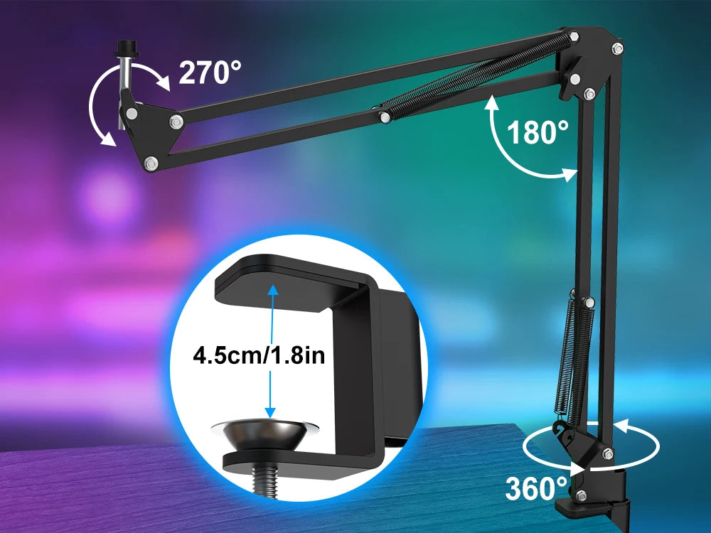 Haomuren – Kit microphone studio USB cardioïde avec bras HON pour enregistrement et podcast