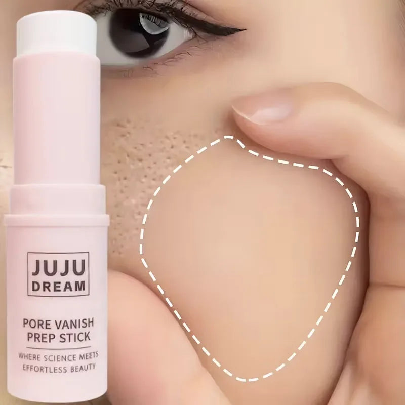 JUJU DREAM Pore Vanish Prep Stick - Barra preparadora para minimizar los poros, prebase de maquillaje facial, control de grasa, para un maquillaje suave