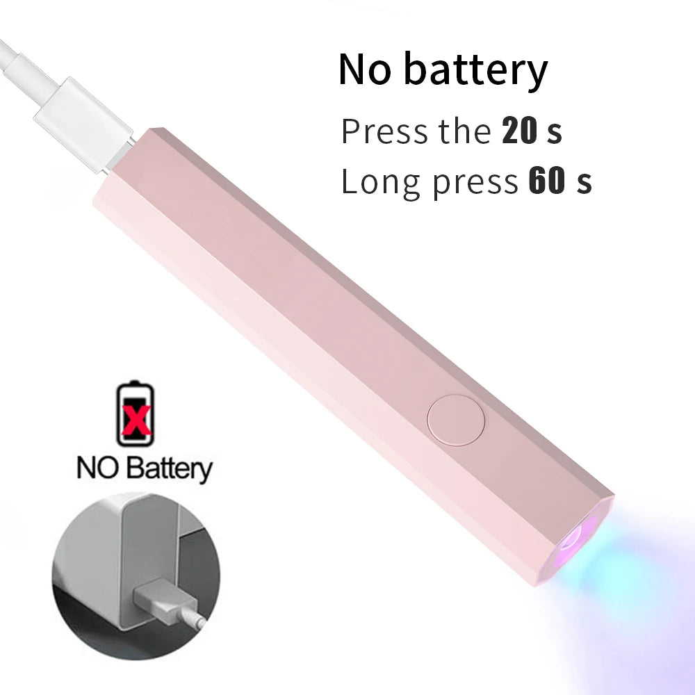 Mini lampe UV portable pour séchage des ongles en gel — séchage rapide, stylo photothérapie, salon à domicile