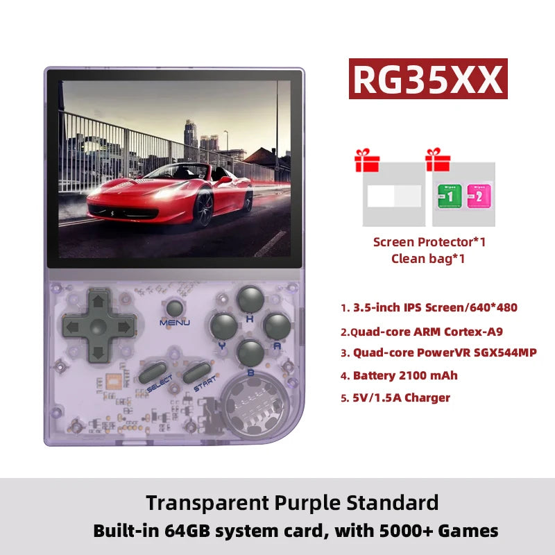 ANBERAlfred-Consola de juegos retro RG35XX Plus/RG35XX, pantalla IPS de 3.5", reproductor de videojuegos portátil Linux, compatible con salida HDMI-M de TVChancelor
