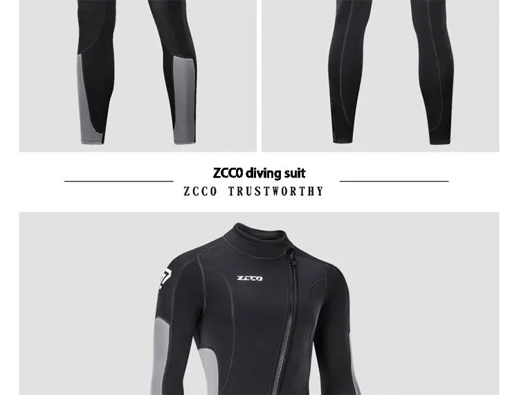 Combinaison de plongée en néoprène pour hommes, 3MM, manches longues, plongée en apnée, une pièce, Surf, pêche, maillots de bain thermiques