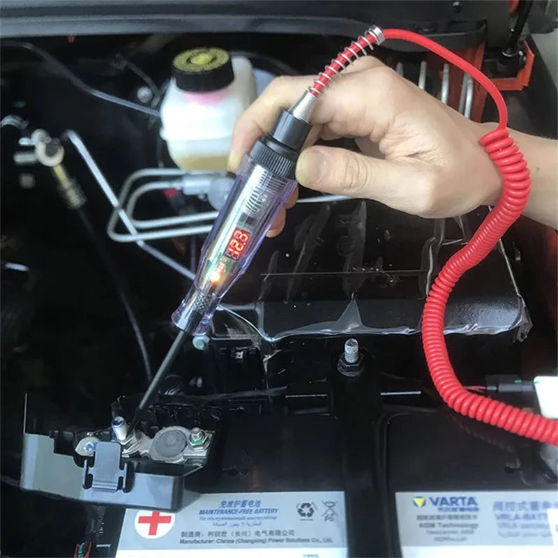 Probador de circuito de tensión para camiones y coches, herramientas automotrices de 6V 24V, sonda de diagnóstico de coche, bolígrafo de prueba, bombilla, bolígrafo de medición eléctrica