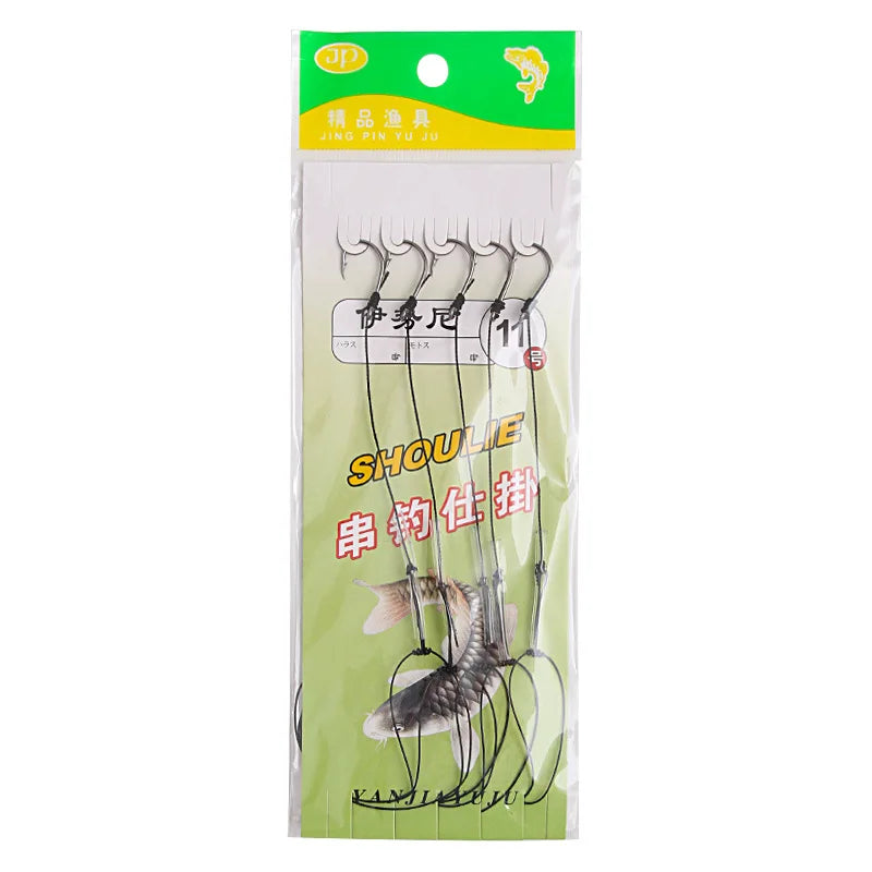 Crochets à cordes YUCONG 3 # -13 #   Hameçons de pêche en acier à haute teneur en carbone, hameçon simple pivotant, Combin 5 Haken barbelés et tranchants