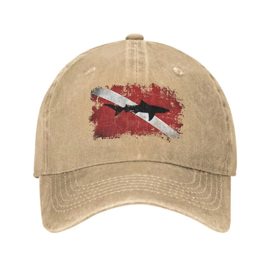 Casquette en denim de sport rétro unisexe, Snapback réglable, chapeau de cowboy de baseball uni, sensation de plongée sous-marine requin vintage