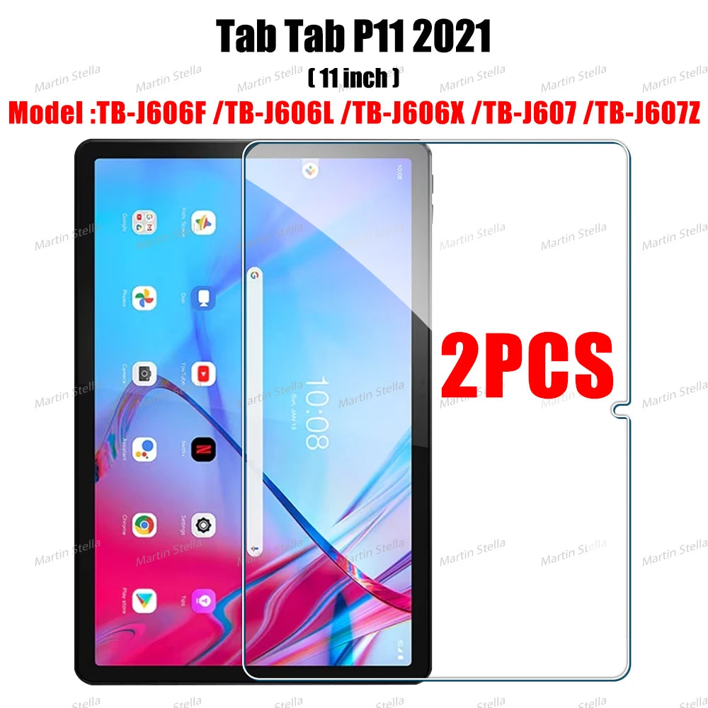 Protecteur d'écran en verre trempé pour tablette 10-11 pouces — 2 pièces, compatible Tab M10 Plus, M11, P11 Pro