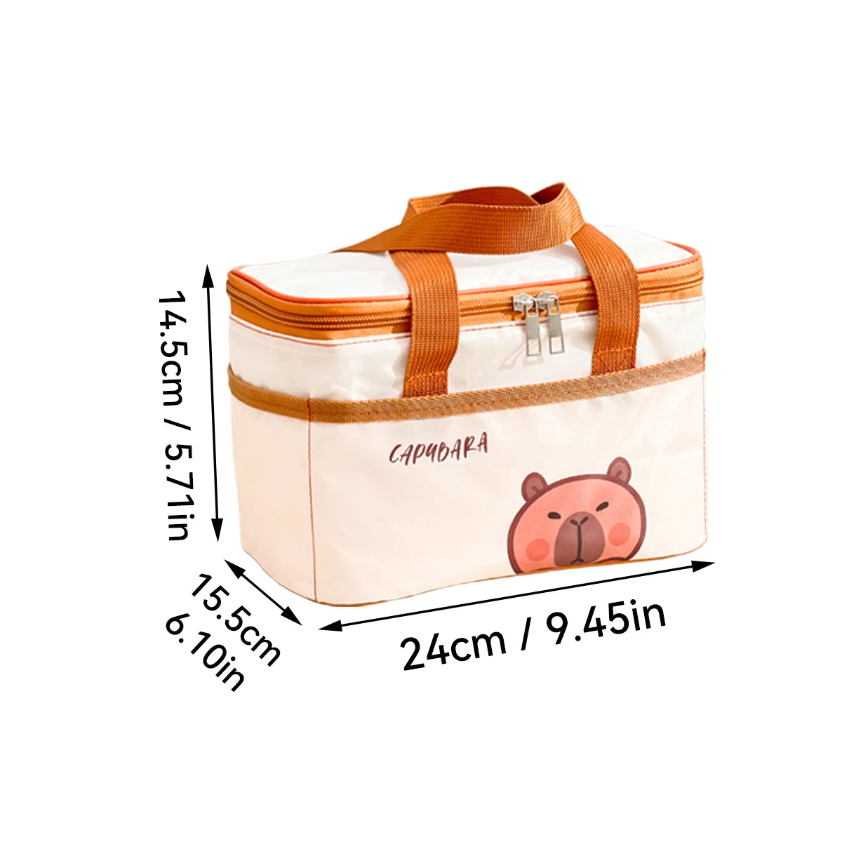 Sac à déjeuner isolé Capybara mignon pour étudiant enfant, sac thermique Portable de grande capacité étanche pour aliments, sac isotherme réutilisable pour pique-nique