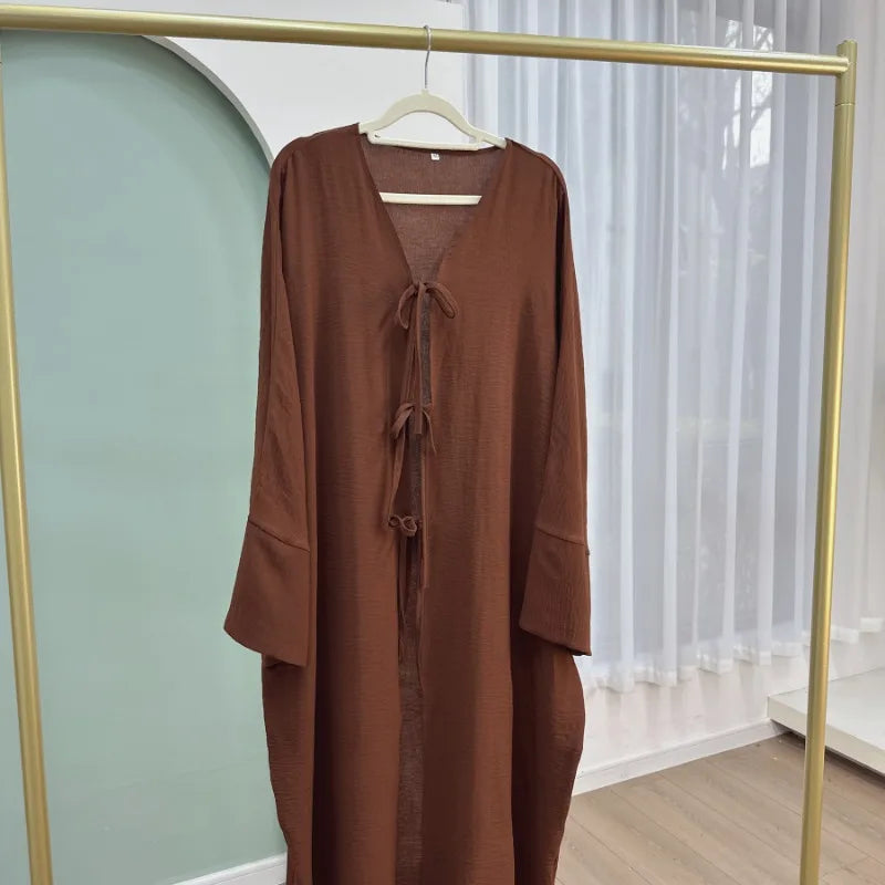 Robe Abaya Ouverte de Luxe pour Femme Musulmane, Cardigan Noir Modeste pour le Ramadan, Arabie Saoudite, Eid Dubaï, Robe de Soirée Islamique, Turquie, Vacances