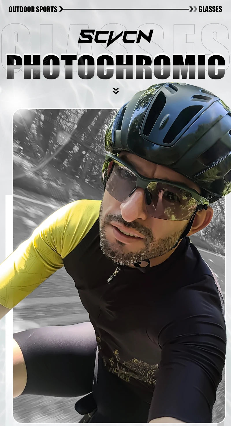 Lunettes de cyclisme photochromiques UV400 — sports de plein air, course, VTT, vélo de route, hommes et femmes