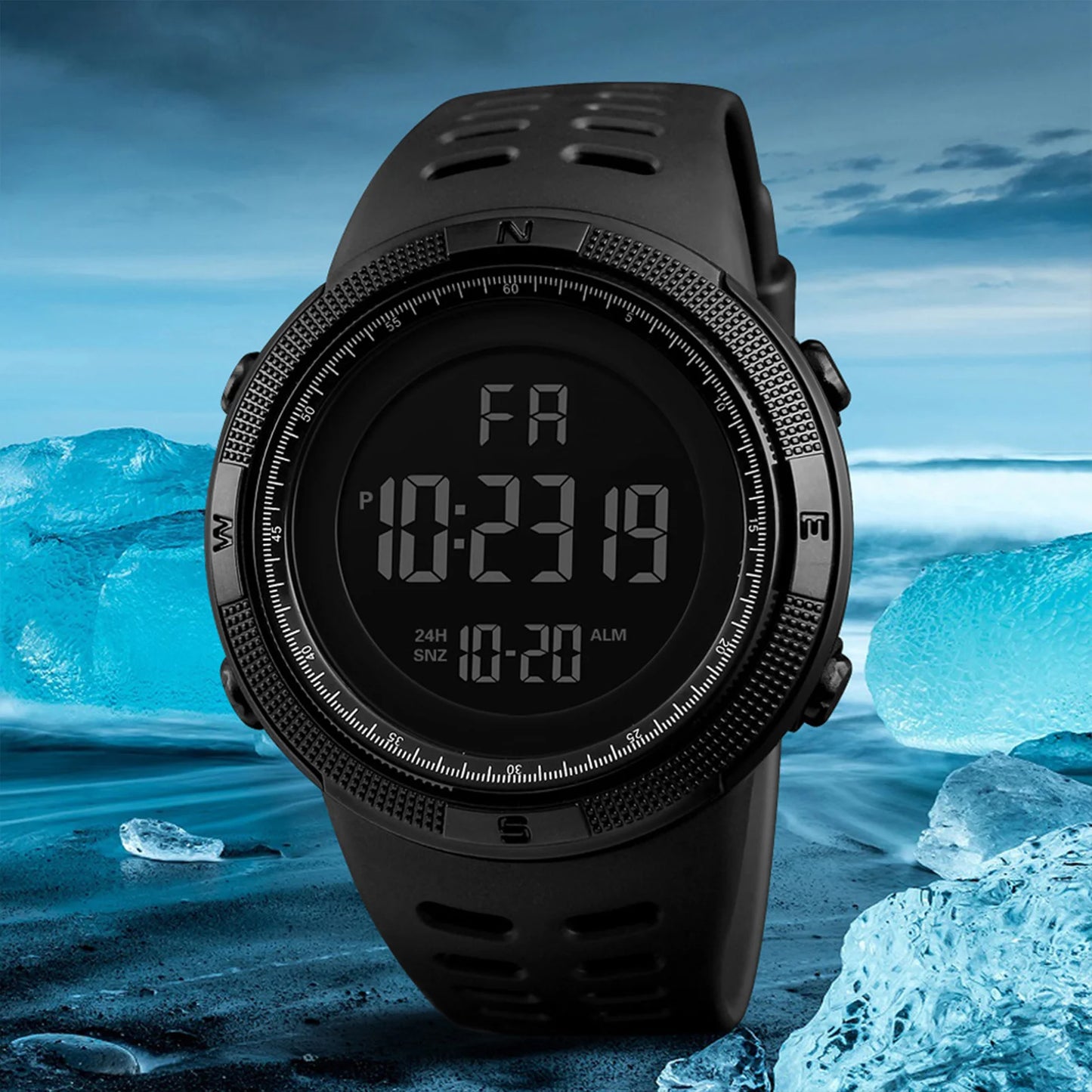 Reloj deportivo digital para hombre, impermeable, informal, luminoso, cronómetro, alarma, reloj militar sencillo para correr, escalar, pescar