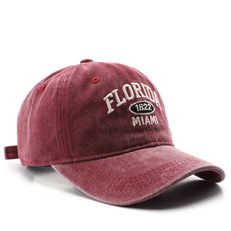 Men Women Embroidered Letter Baseball Cap Vintage Fashion Solid Adjustable Outdoor Sports Snapback Hat Distressed Gorras