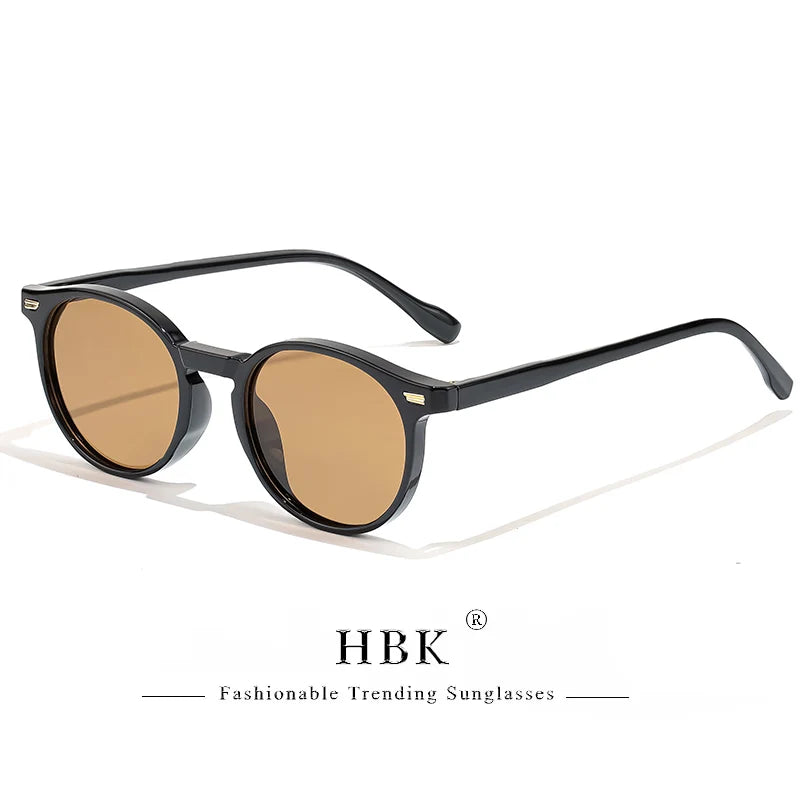 HBK Gafas de sol polarizadas redondas para hombre, montura TR90 a la moda, gafas de sol deportivas para mujer, protección UV400, gafas de sol para hombre