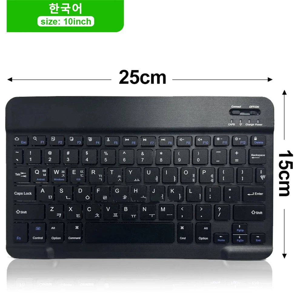 Wireless Bluetooth Keyboard and Mouse, for iOS, Android, Windows, Tablet, iPad Air Mini Pro, Spanish, Korean, Portuguese, Russian