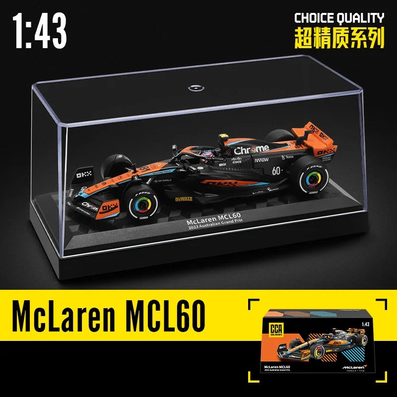 1/43 McLaren F1 MCL60 Racing Car Model Display Box Kids Toy Collectible Car Boy Friend Gift Home Decor Miniature Car