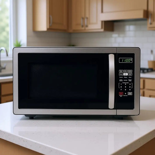 1.1 Cu. Ft. Countertop Microwave - 1000 Watts, Auto Cook, Roasting, Easy Clean, Child Safety Lock