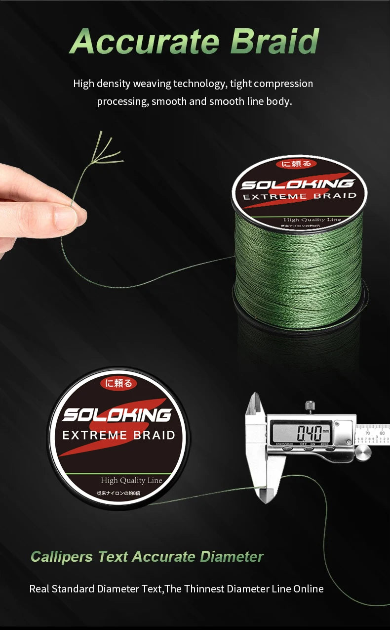 SOLOKING 300M PE tressé ligne de pêche Super fort japonais Multifilament mer ligne de pêche 10LB-80LB carpe ligne truite ligne