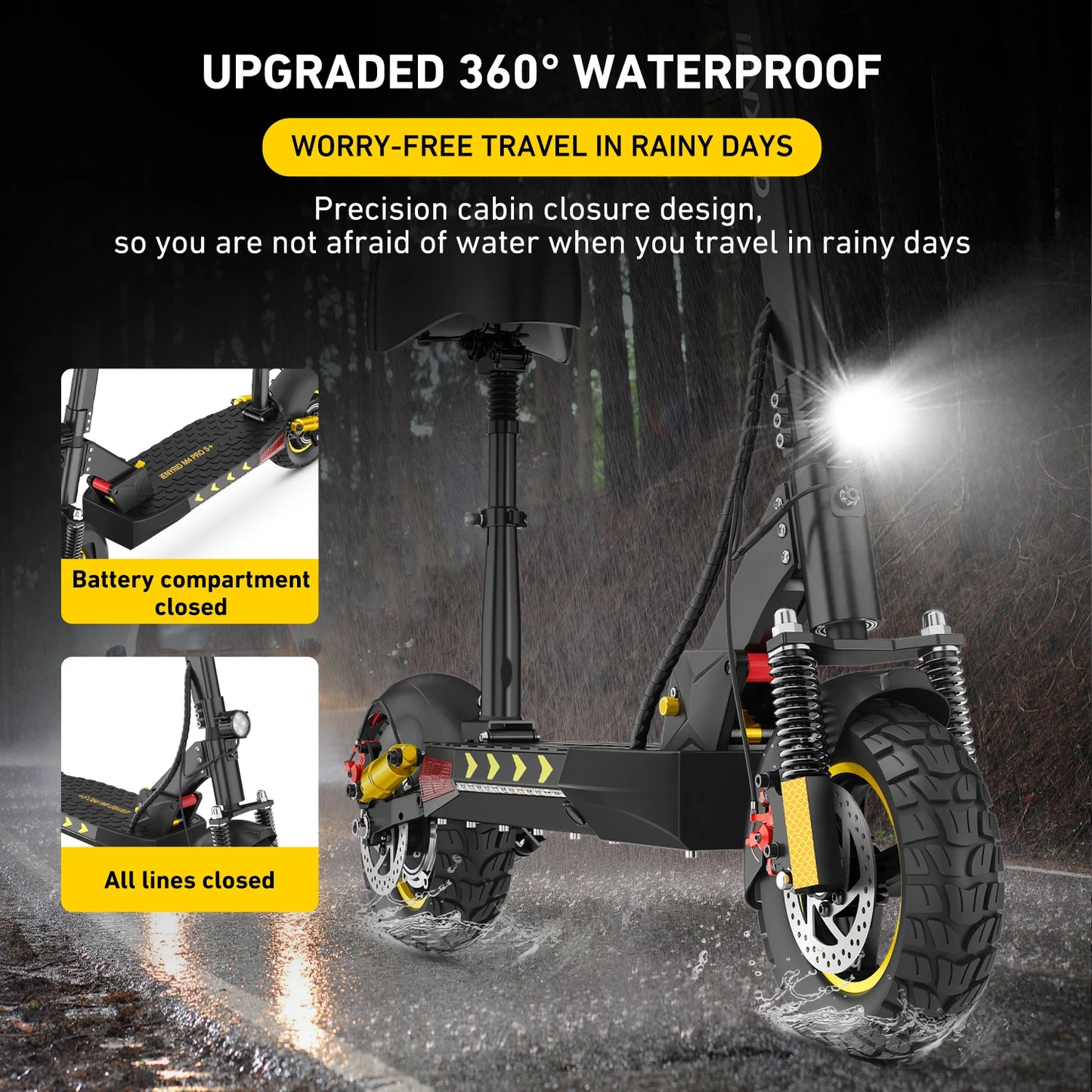 IENYRID M4 Pro S+ Electric Scooter 800W Motor 48V 12.5AH Battery 10" Tire Escooter 45 km/h Max Range 40-50KM Disc Brake LCD Display