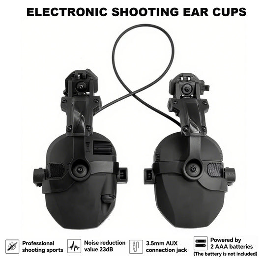 Casque tactique pour casque avec adaptateurs de montage sur casque sur Rail ARC-écoute antibruit pour le tir et la chasse, protège-oreilles