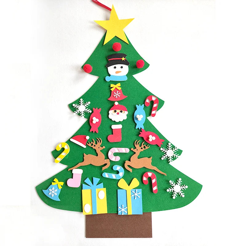 Arbre de noël en feutre, décoration pour la maison, nouvel an 2022, ornements de noël, cadeaux pour enfants, DIY